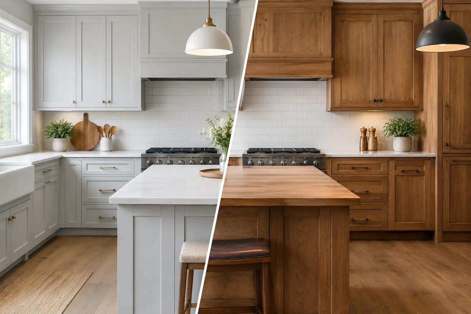 Painted Versus Wood Kitchen Cabinets Compared